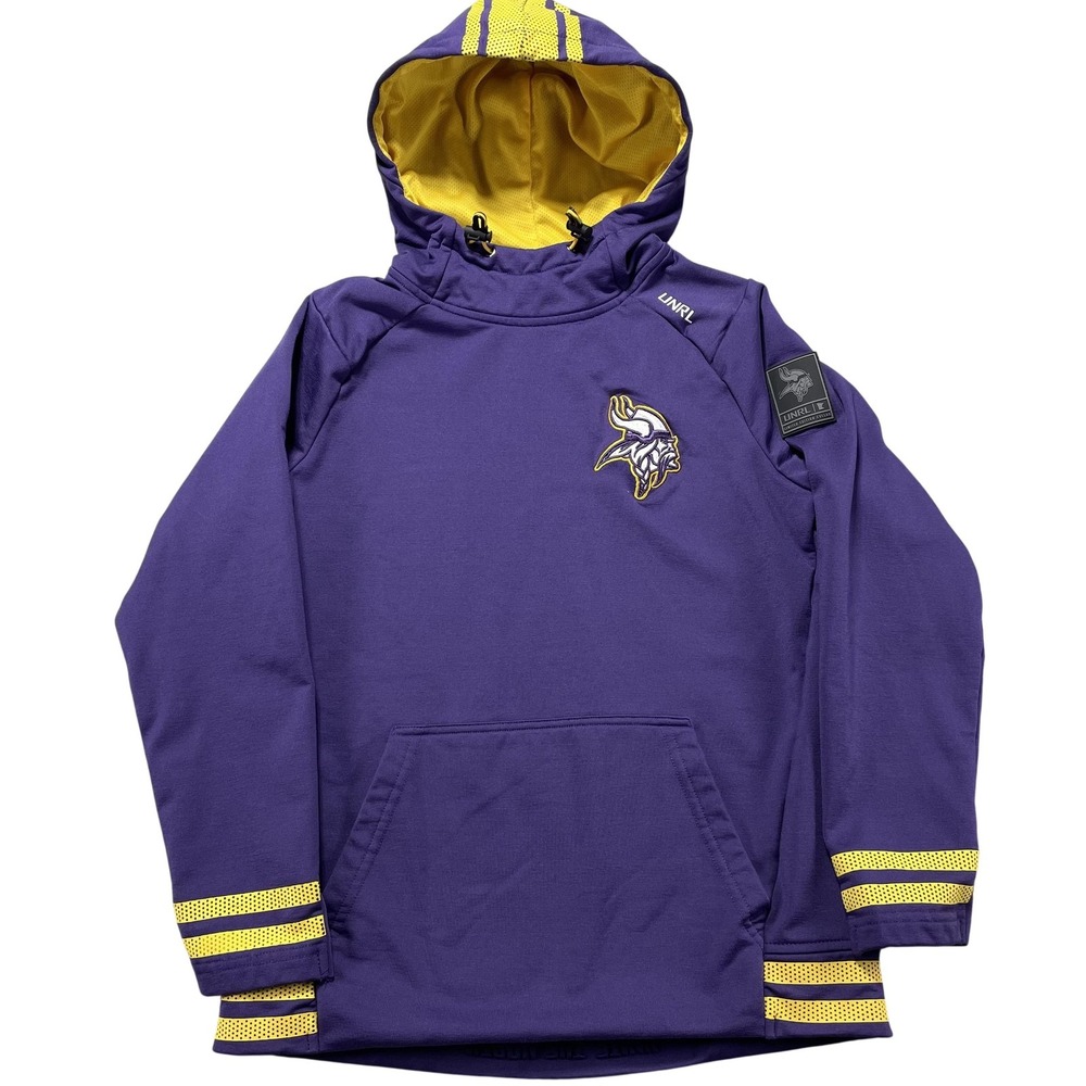 Minnesota Vikings Hoodie Sweatshirt Boys Medium Purple NFL Football UNRL Youth